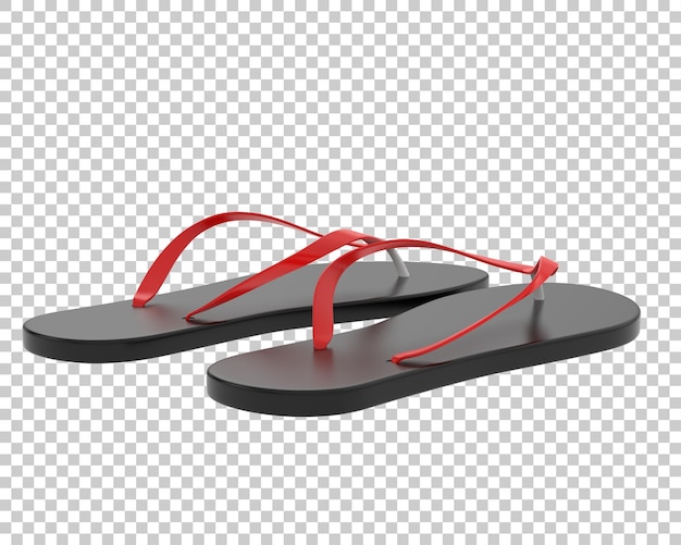 Flip flops on transparent background 3d rendering illustration