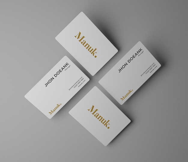 Float business card with shadow mockup