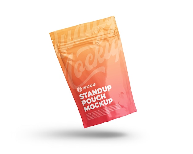 Float Realistic Zipper Pouch Bag Packaging Mockup