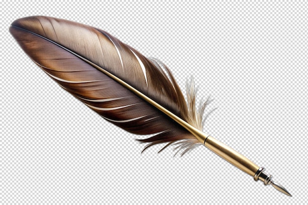 floated quill pen isolate on transparency background 5