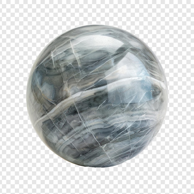 floated round marble ball isolate on transparency background PSD