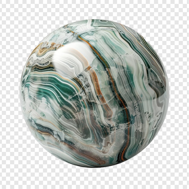 floated round marble ball isolate on transparency background PSD