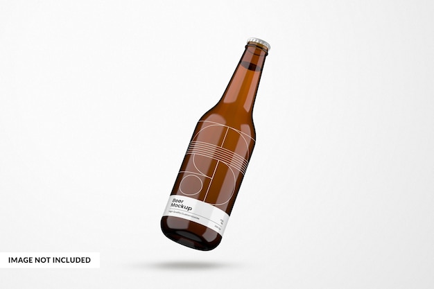 Floating Beer Bottle Mockup