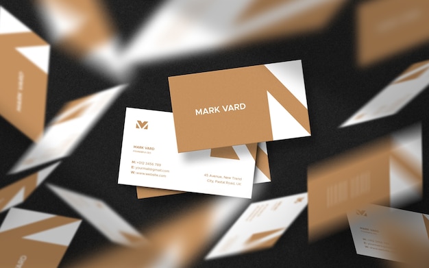 Floating Business Card Mockup Design