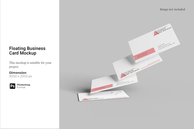 Floating Business Card Mockup