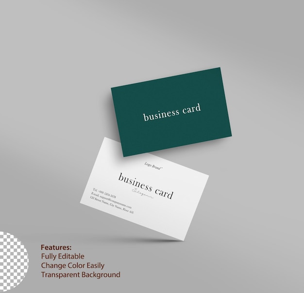 Floating Business Card PSD Mockup