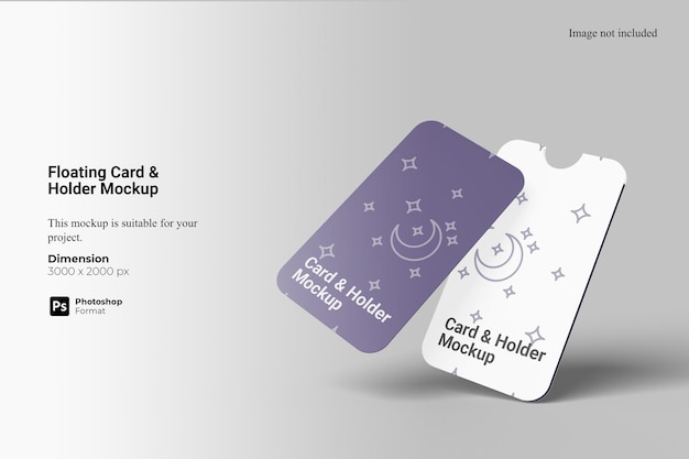 Floating Card  Holder Mockup