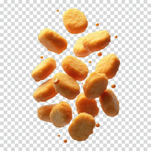 Floating chicken nuggets transparent background