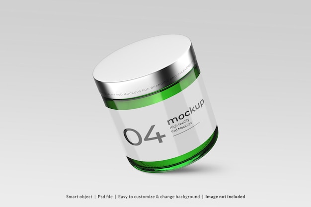 Floating Cosmetics Face Cream Jar Mockup