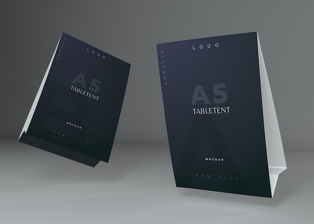 Floating Double Tabletent Card Mockup