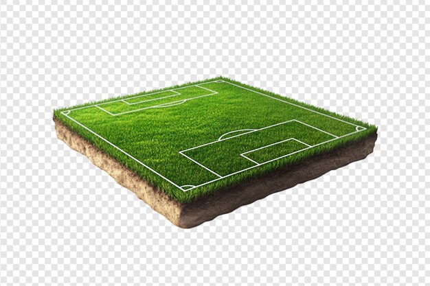 PSD floating football field isolated on a transparent background