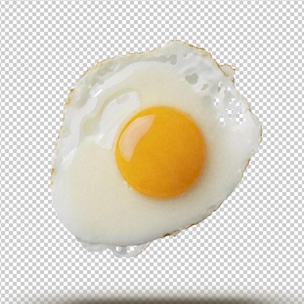 PSD floating fried egg isolated on transparent background