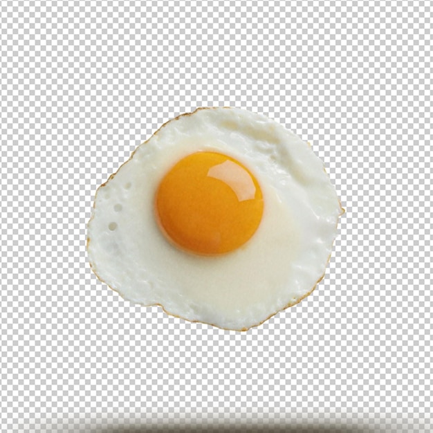 PSD floating fried egg isolated on transparent background