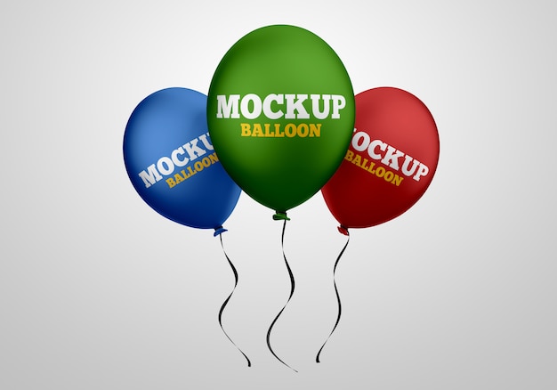 Floating Helium Balloons Mockup