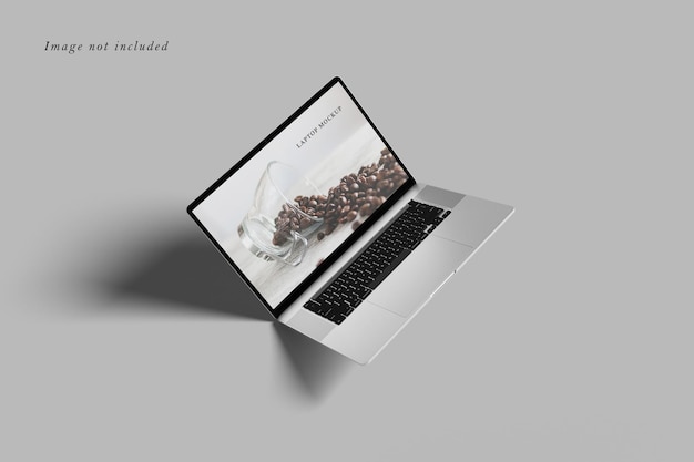 Floating laptop mockup