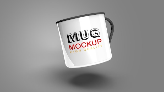 Floating Metallic Mug Mockup