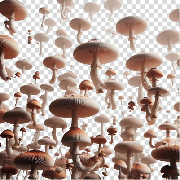 PSD floating mushrooms transparent background