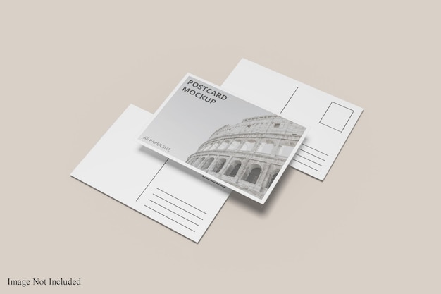 Floating postcard mockup design