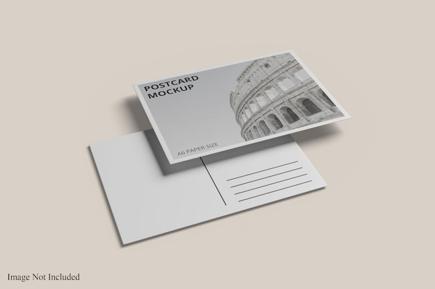 Floating postcard mockup design