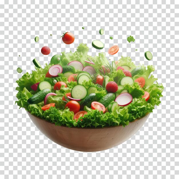 floating salad transparent background