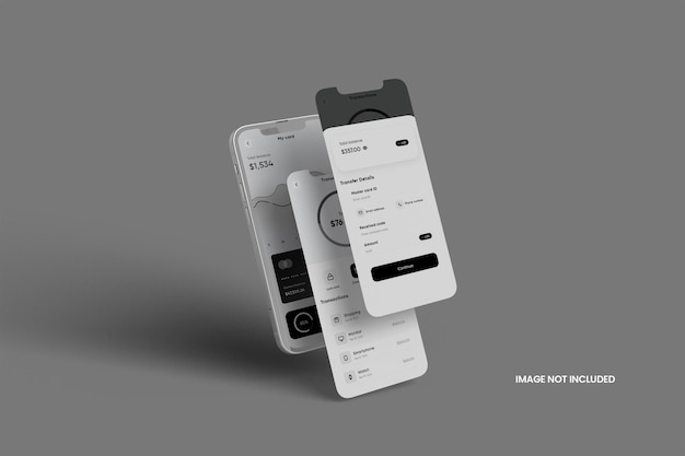 Floating screen display smart phone mockup