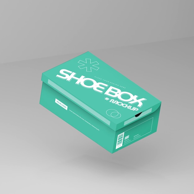 PSD floating shoe box mockup