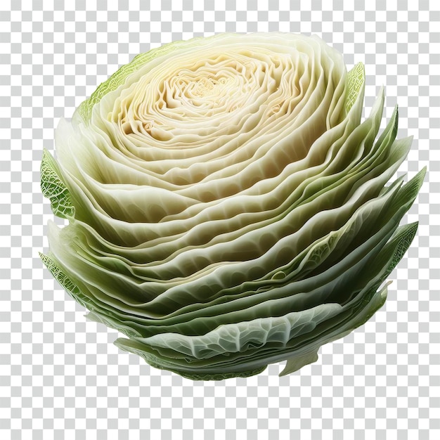 PSD floating sliced cabbage transparent background