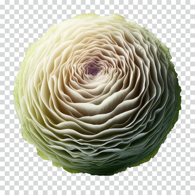 PSD floating sliced cabbage transparent background