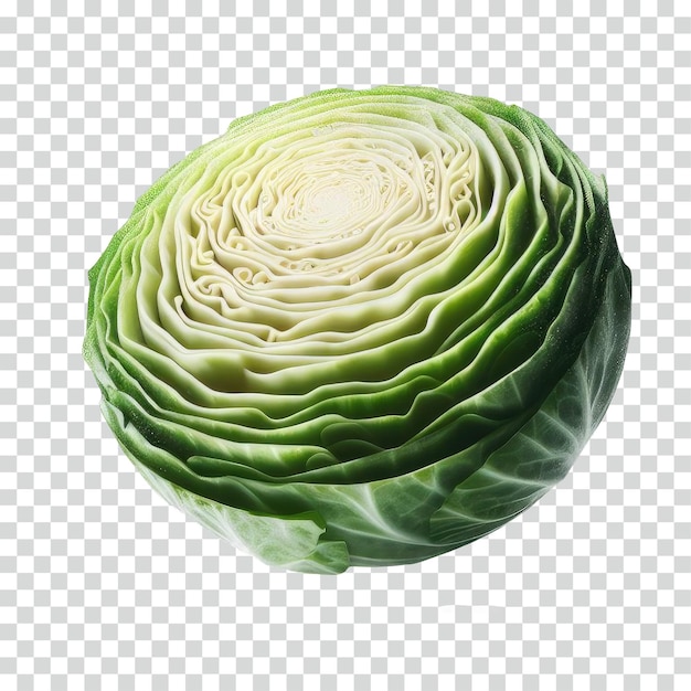 floating sliced cabbage transparent background