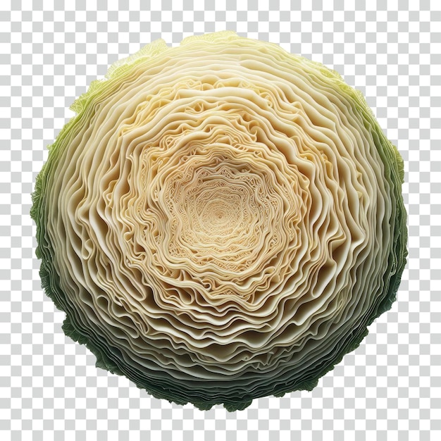 floating sliced cabbage transparent background