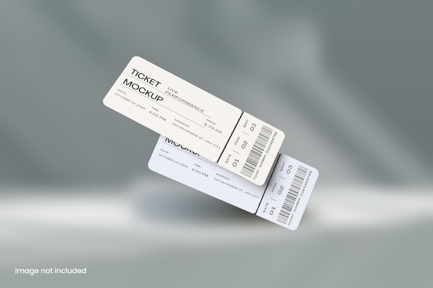 Floating Ticket Mockup for showcasing your design