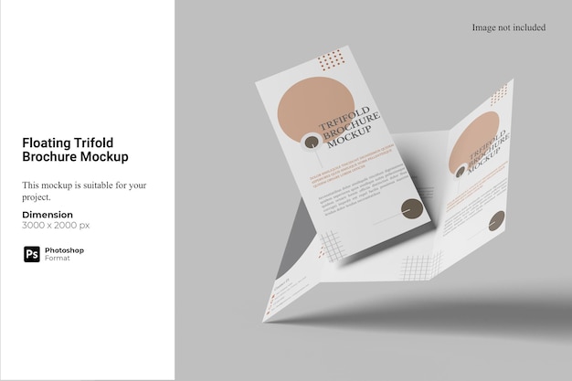 Floating Trifold Brochure Mockup