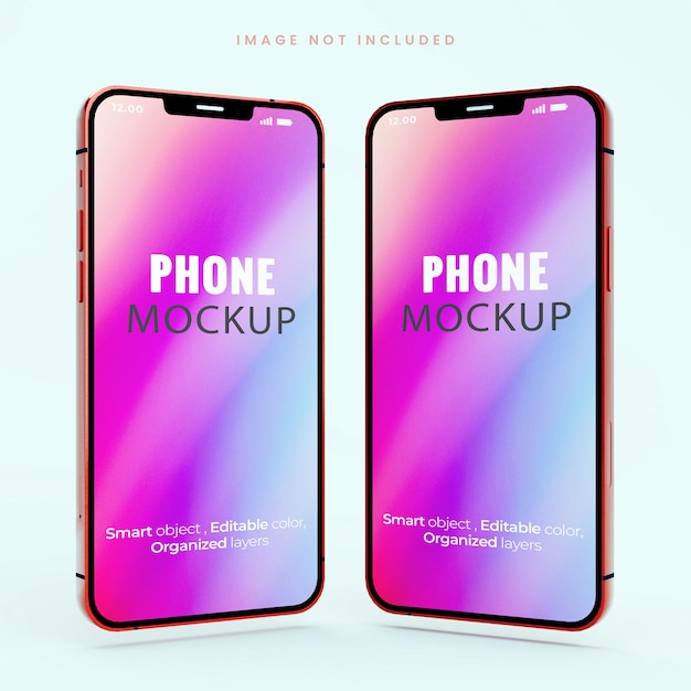 Floating two Smartphone full screen mockups