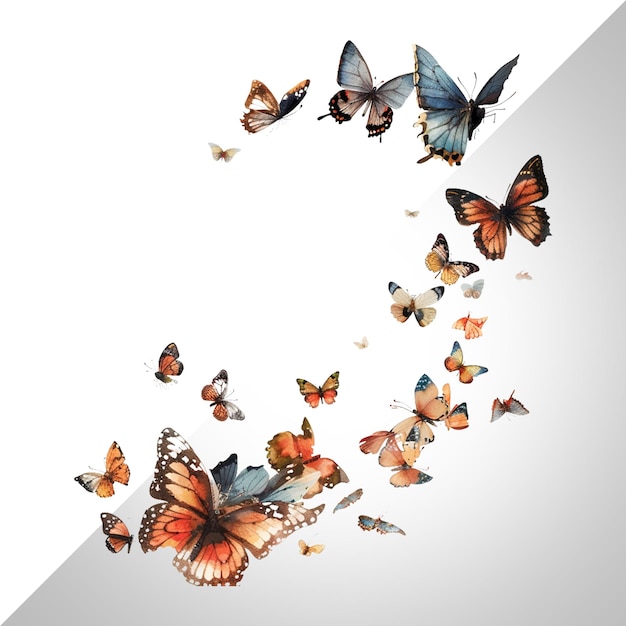 PSD a flock of butterflies isolated transparent backgroundpsd