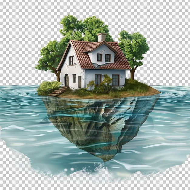 Flood Realistic 3D Rendering Transparent Background