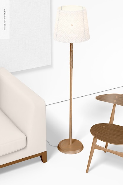 Floor Lamp with Furniture Mockup