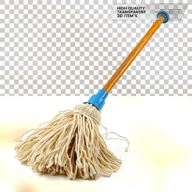 Floor mop A mop used for cleaning floors isolated on transparent background