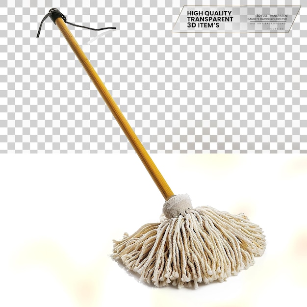 Floor mop A mop used for cleaning floors isolated on transparent background