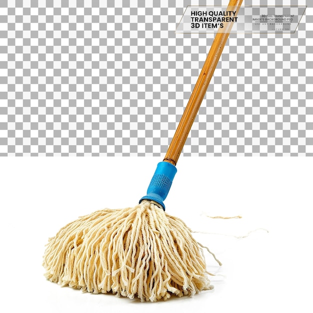 Floor Mop A Mop Used for Cleaning Floors Isolated on Transparent Background