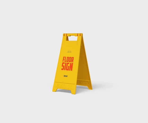 Floor sign mockup psd template