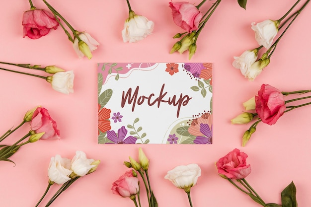 Floral arrangement with mock-up card