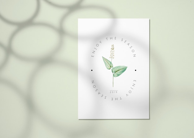 PSD floral card mockup