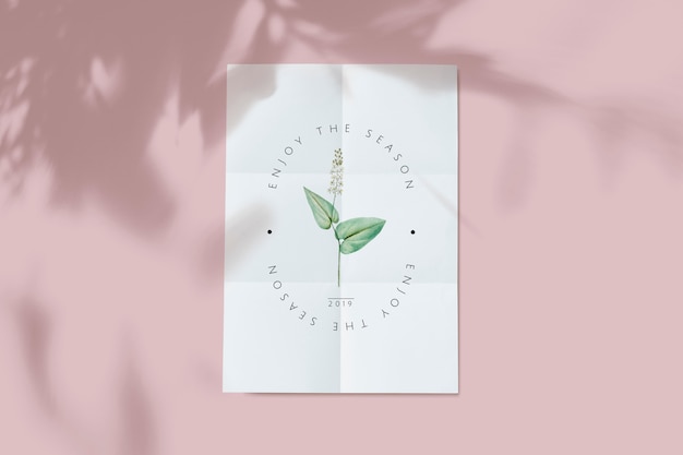 PSD floral card mockup