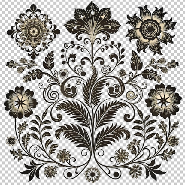 floral design elements vintage dividers in black