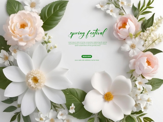 floral design template here spring time