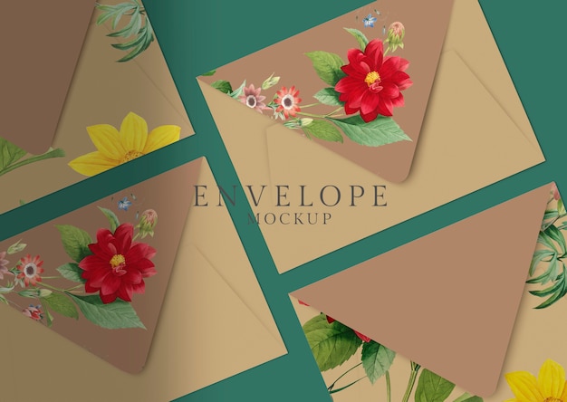 PSD floral envelope design