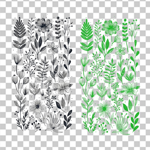 PSD floral fantasies a botanical doodle collection