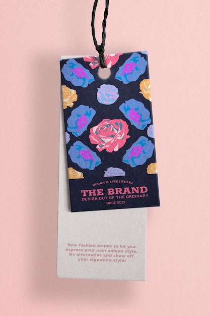 PSD floral fashion label mockup psd colorful roses