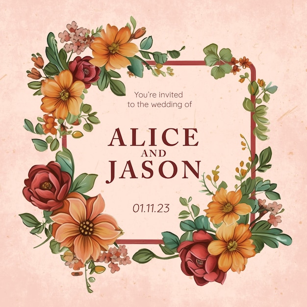 A floral frame with the word alice on it