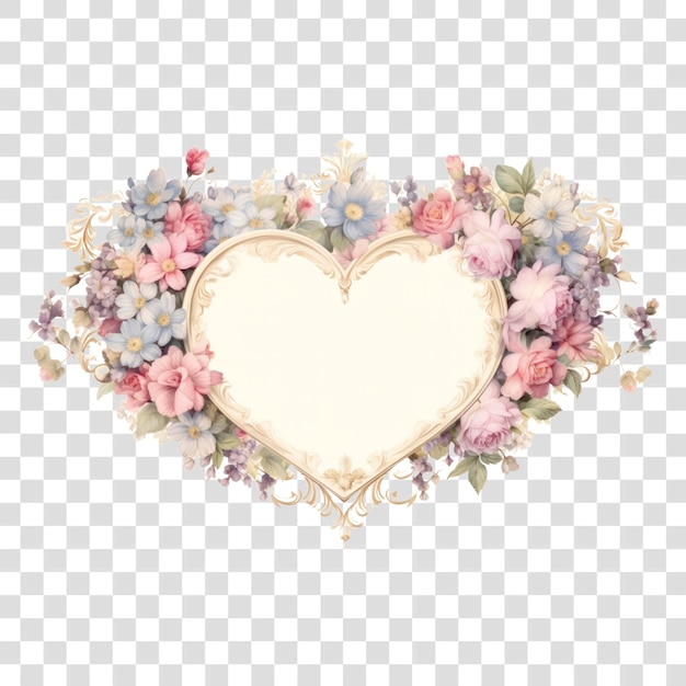 PSD floral heart frame design